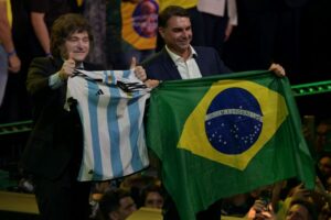 Bolsonaro’s son begins Brazil presidential bid with Netanyahu, Milei kudos