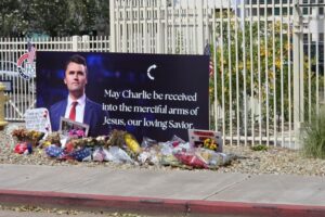 Charlie Kirk statue vandalised outside Turning Point USA headquarters